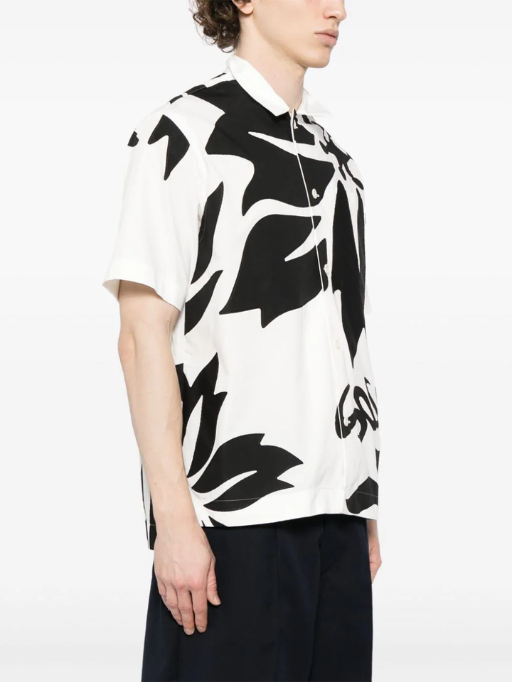 花卉刺繡貼布棉質襯衫