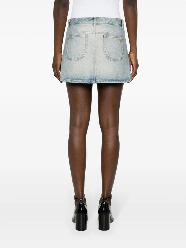 Multiflex Blue Denim Mini Skirt