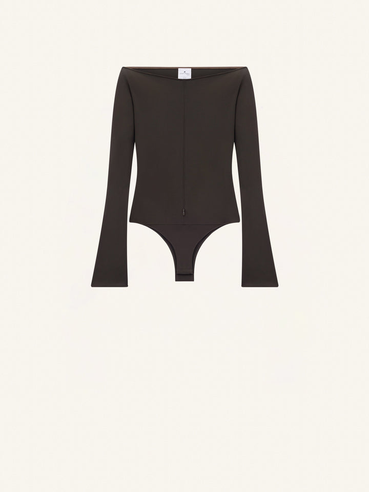 Drop Zipped Crepe Jersey Bodysuit