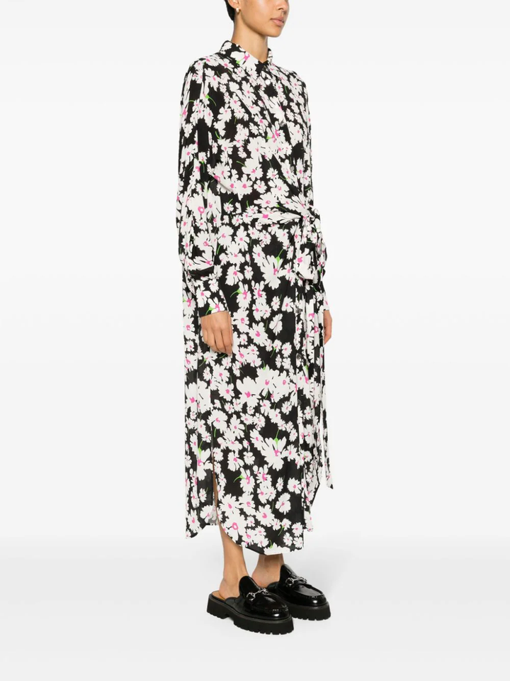 Daisy Print Viscose Long Dress