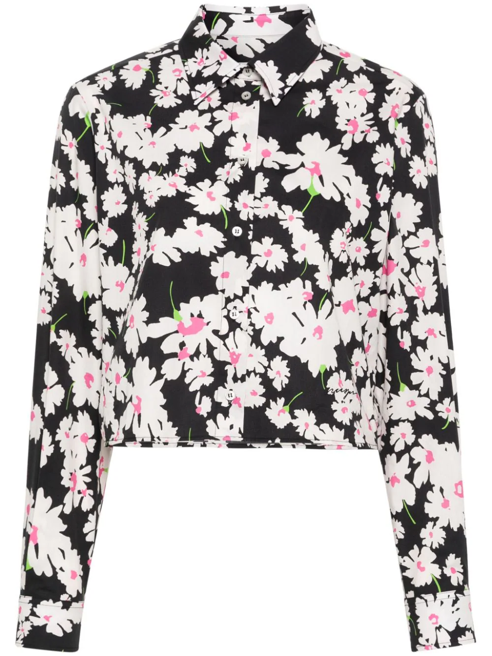 Daisy Print Cropped Shirt