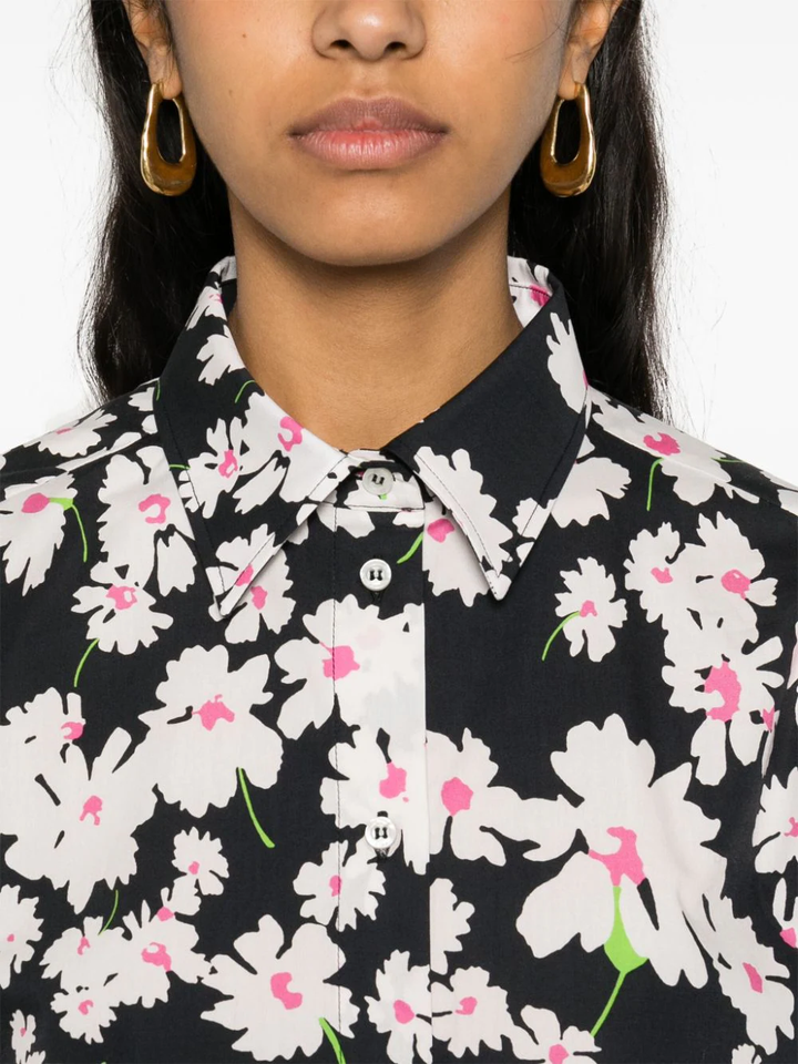 Daisy Print Cropped Shirt