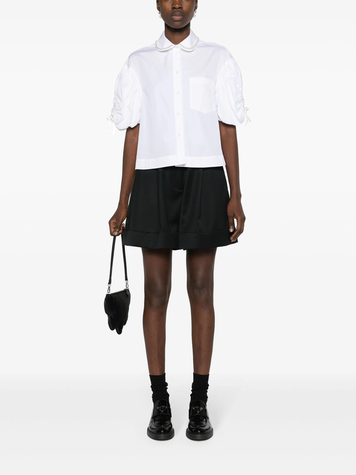 泡泡袖短襯衫
