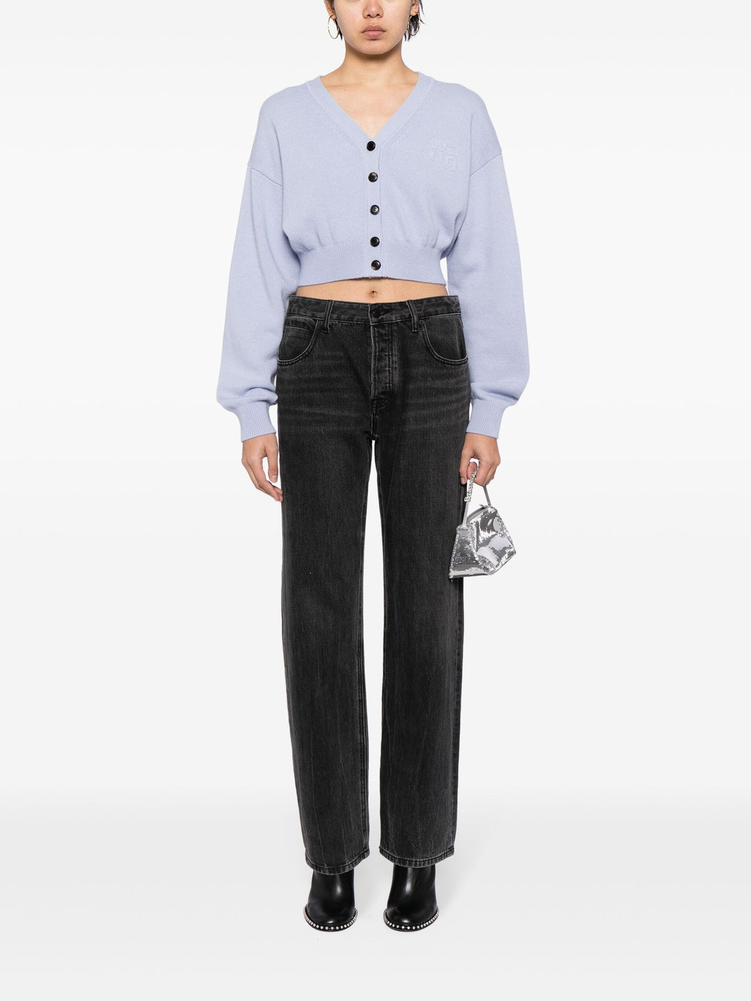 V 領長袖開襟衫