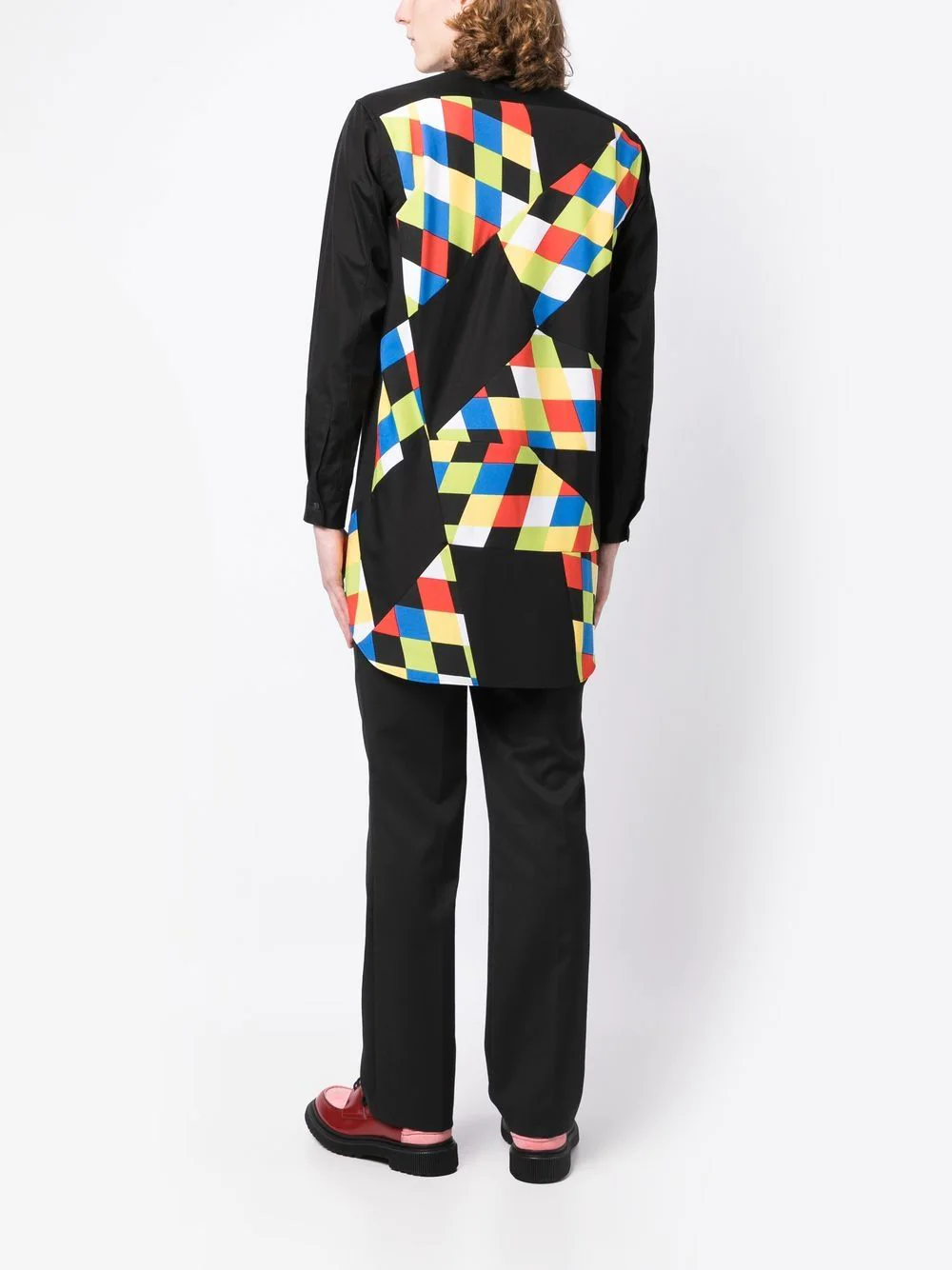 COMME-des-GARCONS-HOMME-PLUS-Colourful-Diamond-Check-Shirt-Black-2
