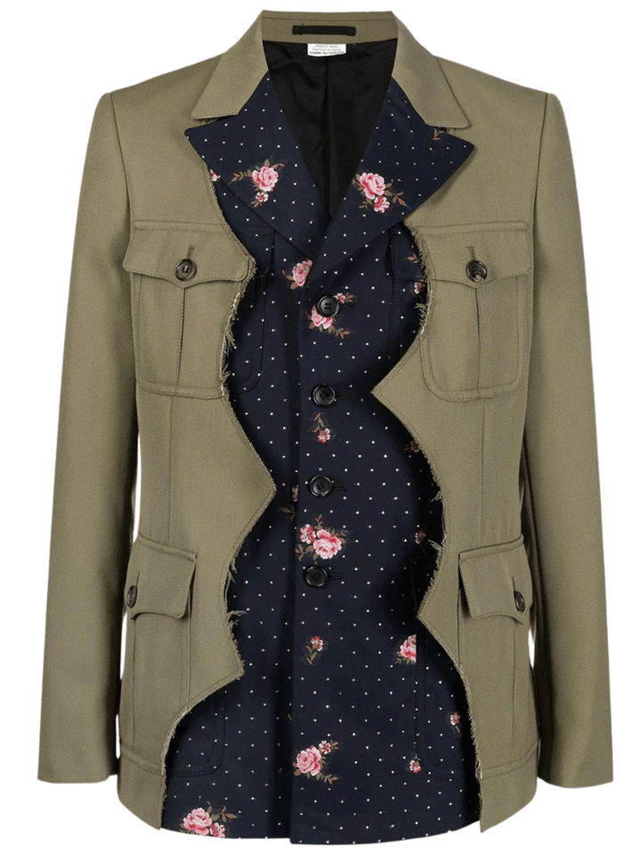 COMME-des-GARCONS-HOMME-PLUS-Mix-Pattern-Blazer-Khaki-1