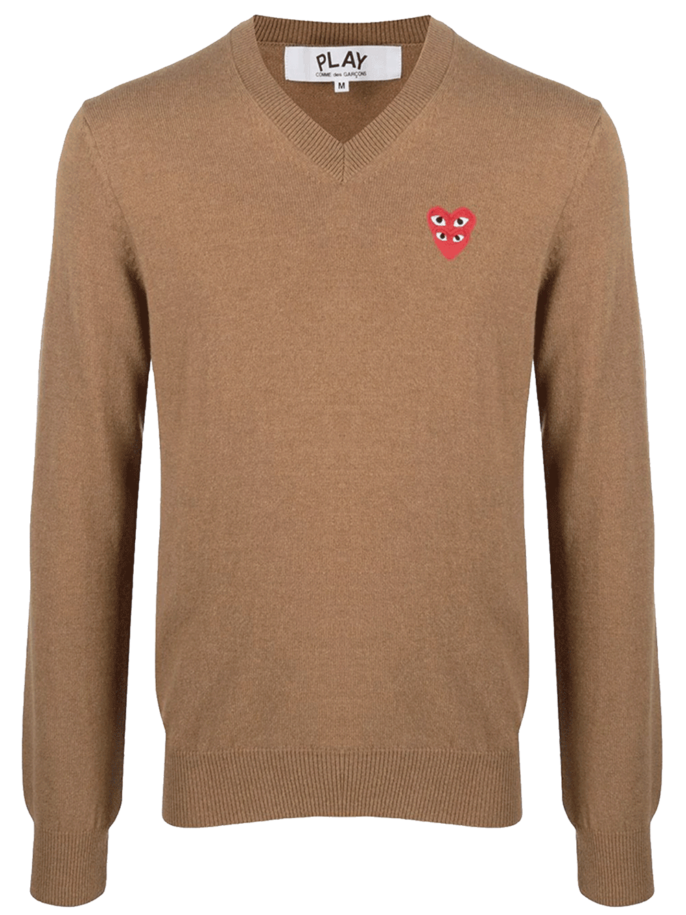 COMME-des-GARCONS-PLAY-2-Emblem-4-Eyes-Sweater-Women-Brown-1