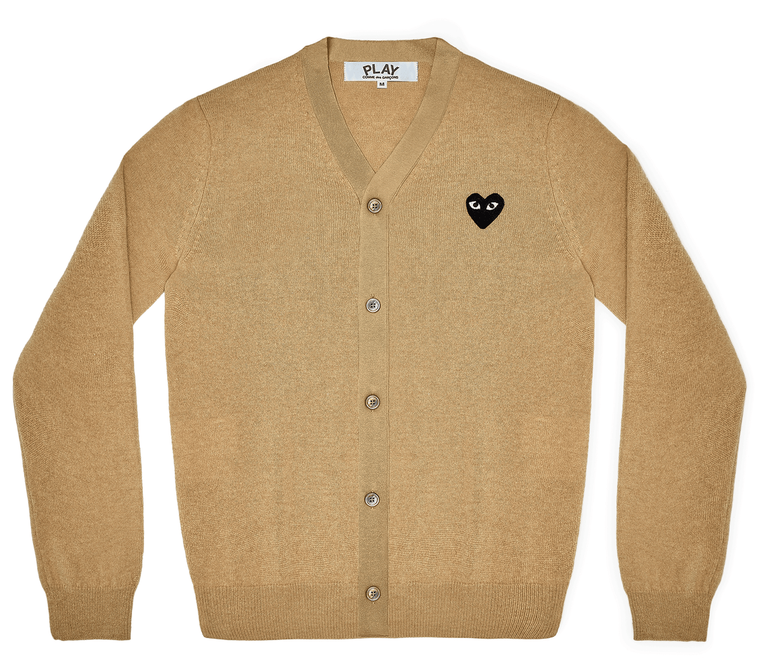 COMME-des-GARCONS-PLAY-Black-Emblem-Cardigan-Men-Light-Camel-1