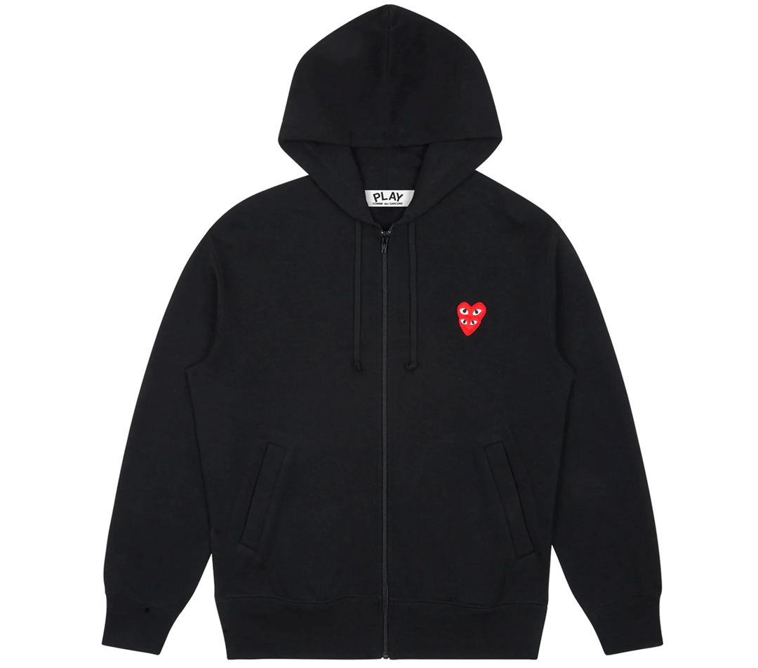 COMME-des-GARCONS-PLAY-Heart-On-Heart-Cotton-Zip-Up-Hoodie-Women-Black-1