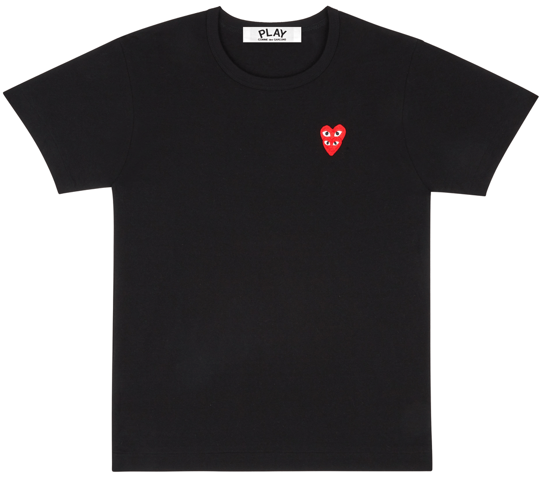 COMME-des-GARCONS-PLAY-Heart-On-Heart-Emblem-Tee-Women-Black-1