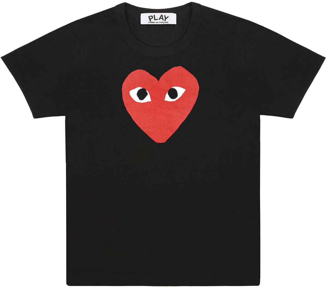 COMME-des-GARCONS-PLAY-Laminated-Red-Heart-Tee-Women-Black-1