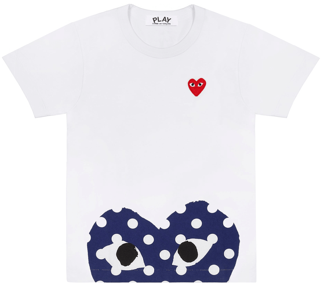 COMME-des-GARCONS-PLAY-Polka-Peekaboo-With-Red-Emblem-Tee-Men-White-1