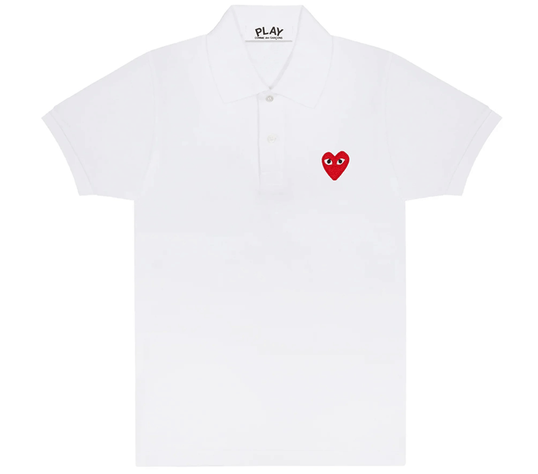 COMME-des-GARCONS-PLAY-Polo-Shirt-With-Red-Emblem-Men-White-1