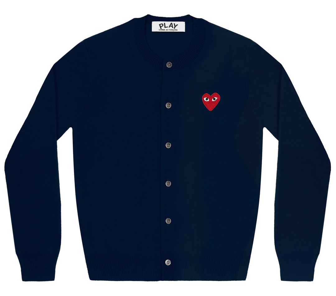 COMME-des-GARCONS-PLAY-Red-Emblem-Cardigan-Women-Navy-1