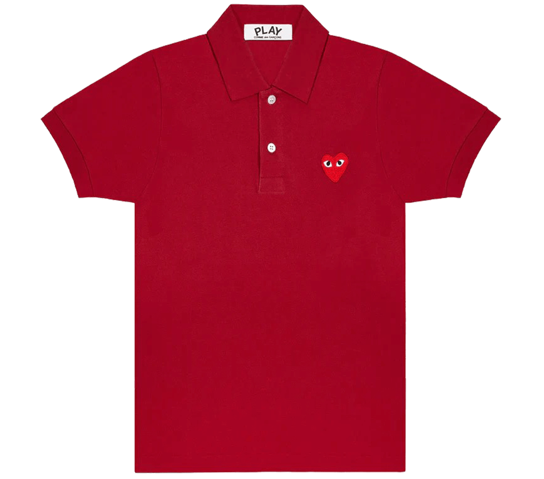 COMME-des-GARCONS-PLAY-Red-Emblem-Polo-T-Shirt-Women-Red-1