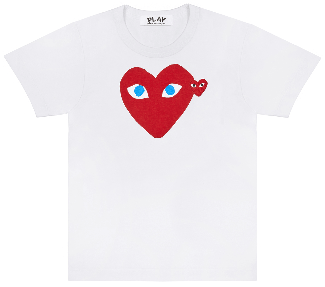 COMME-des-GARCONS-PLAY-Red-Heart-With-Blue-Eyes-Tee-Men-White-1