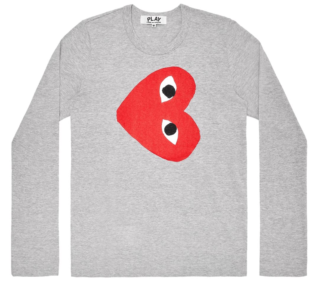 COMME-des-GARCONS-PLAY-Sideway-Big-Red-Heart-Tee-Men-Grey-1