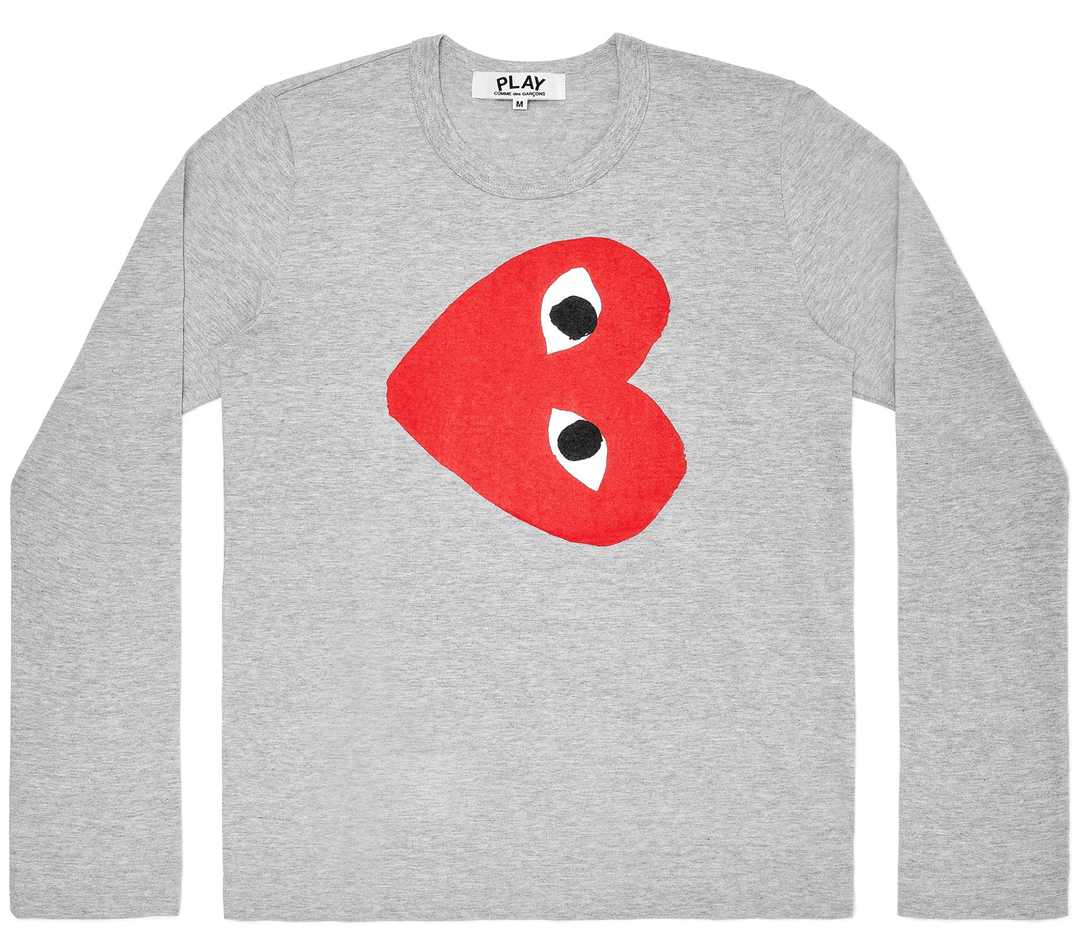 COMME-des-GARCONS-PLAY-Sideway-Big-Red-Heart-Tee-Women-Grey-1