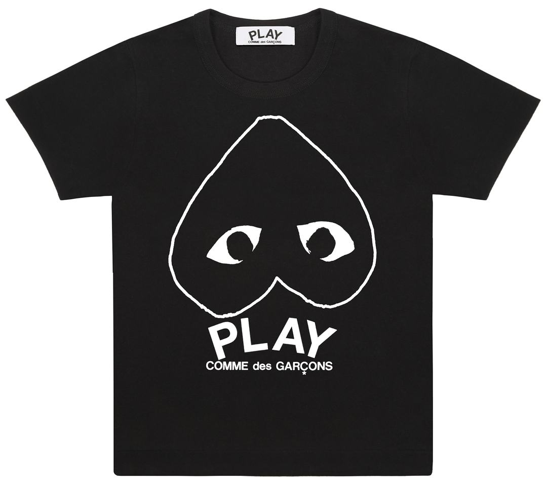 COMME-des-GARCONS-PLAY-Upside-Down-White-Outline-Tee-Men-Black-1