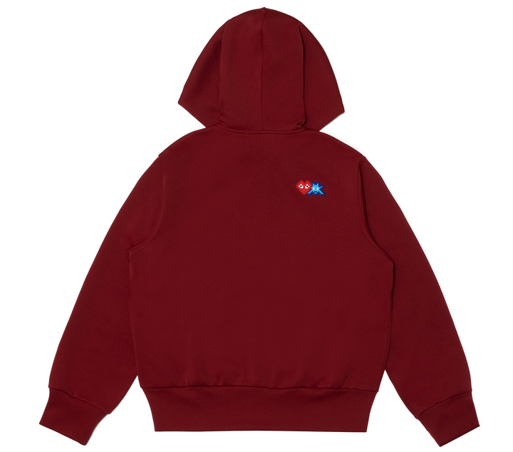 COMME-des-GARCONS-PLAY-x-INVADER-Hooded-Sweatshirt-Men-Burgundy-2