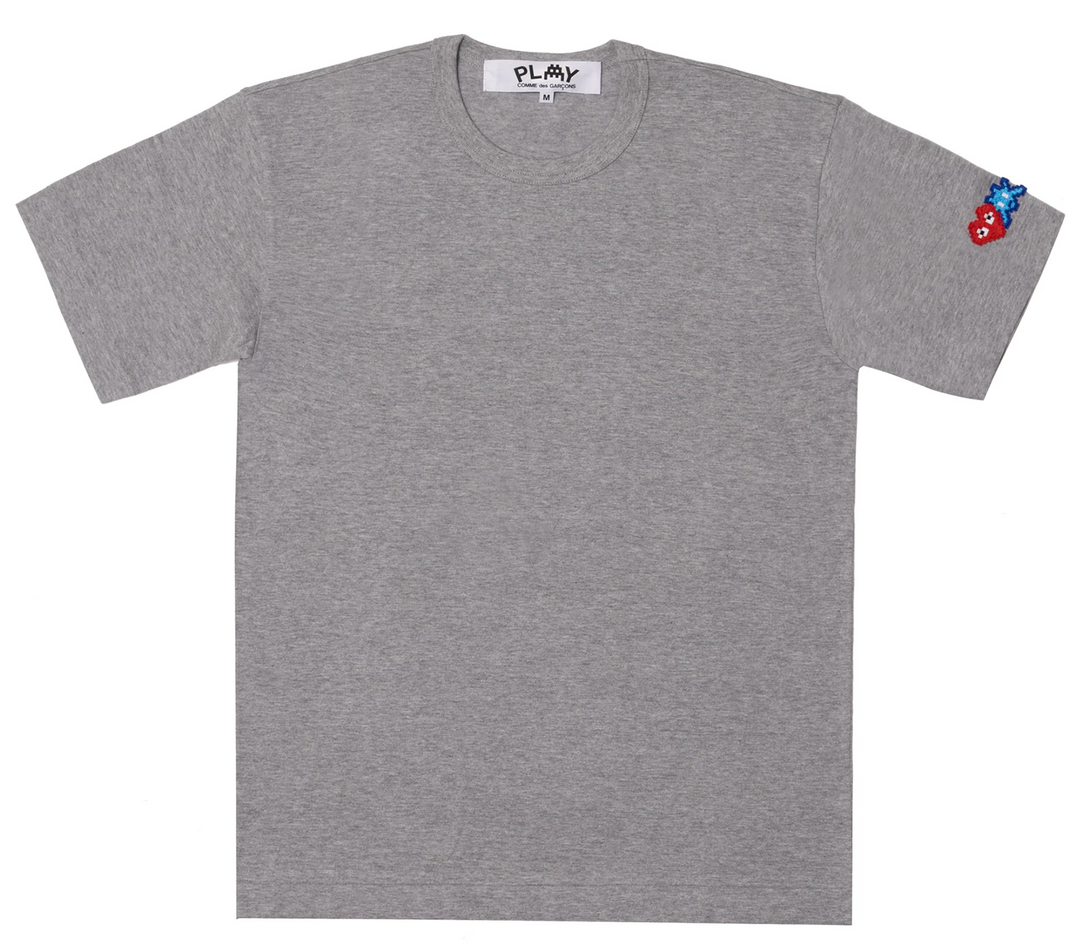     COMME-des-GARCONS-PLAY-x-INVADERT-Shirt-Men-Grey-1