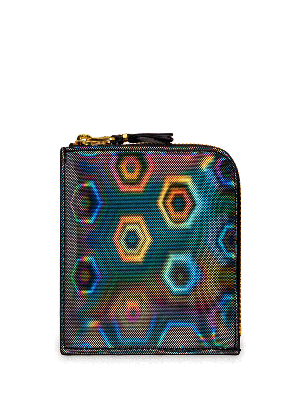 COMME-des-GARCONS-WALLET-Black-Rainbow-Hologram-L-Zip-Wallet-Black-1