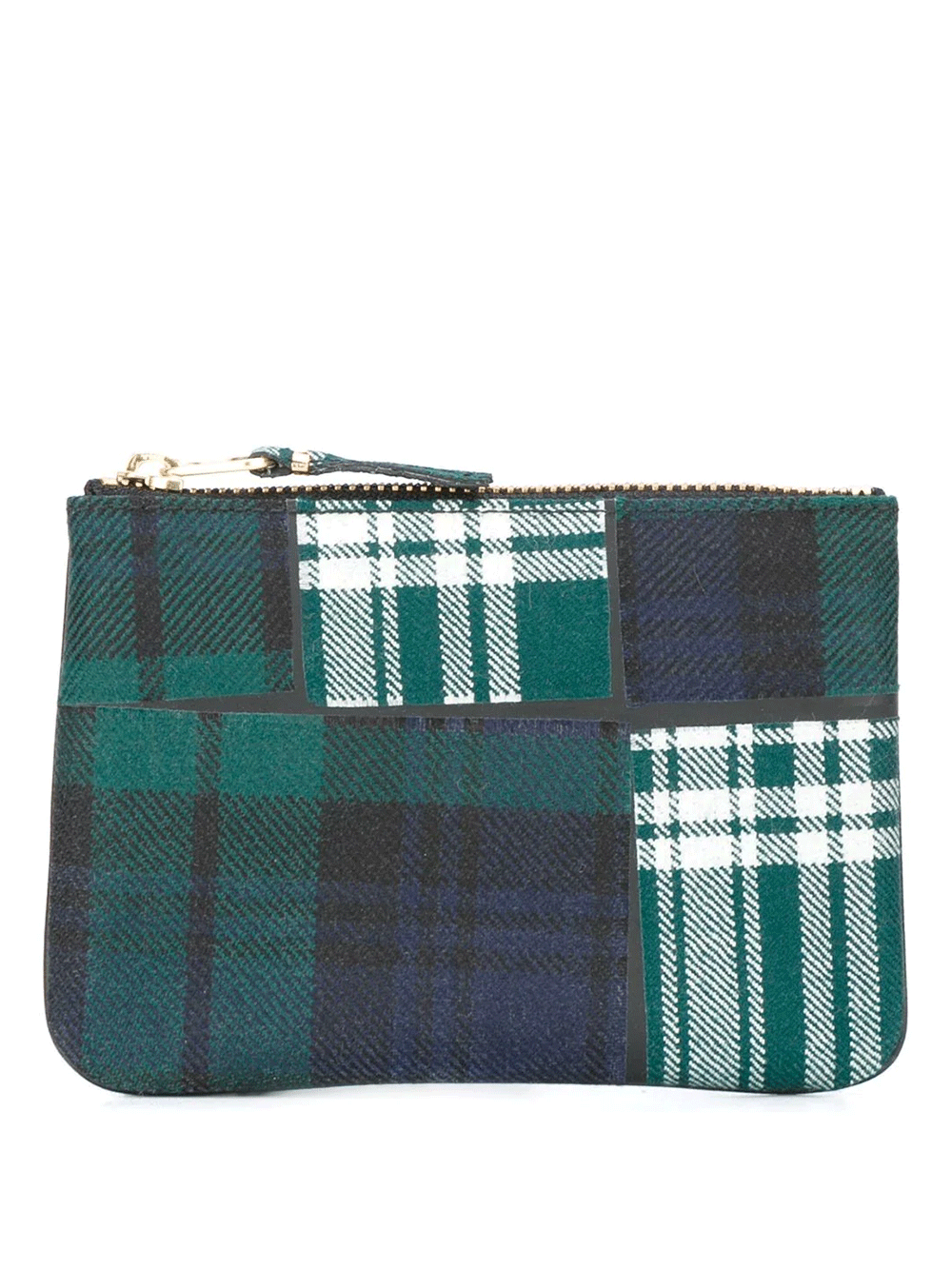 COMME-des-GARCONS-WALLET-Tartan-Patchwork-Small-Pouch-Green-1