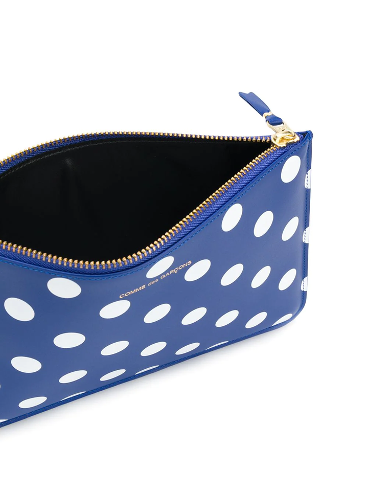 COMME des GARCONS WALLET Dots Printed Big Pouch Navy 2