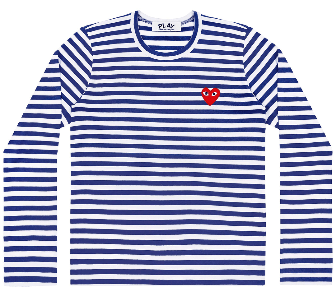 Comme-des-Garcons-Play-Stripes-With-Red-Emblem-Women-Navy-White-1