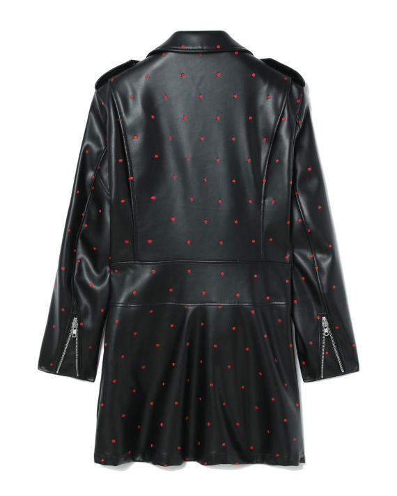 Comme des Garc??ons Girl Polka Dot Leather Coat Black 2