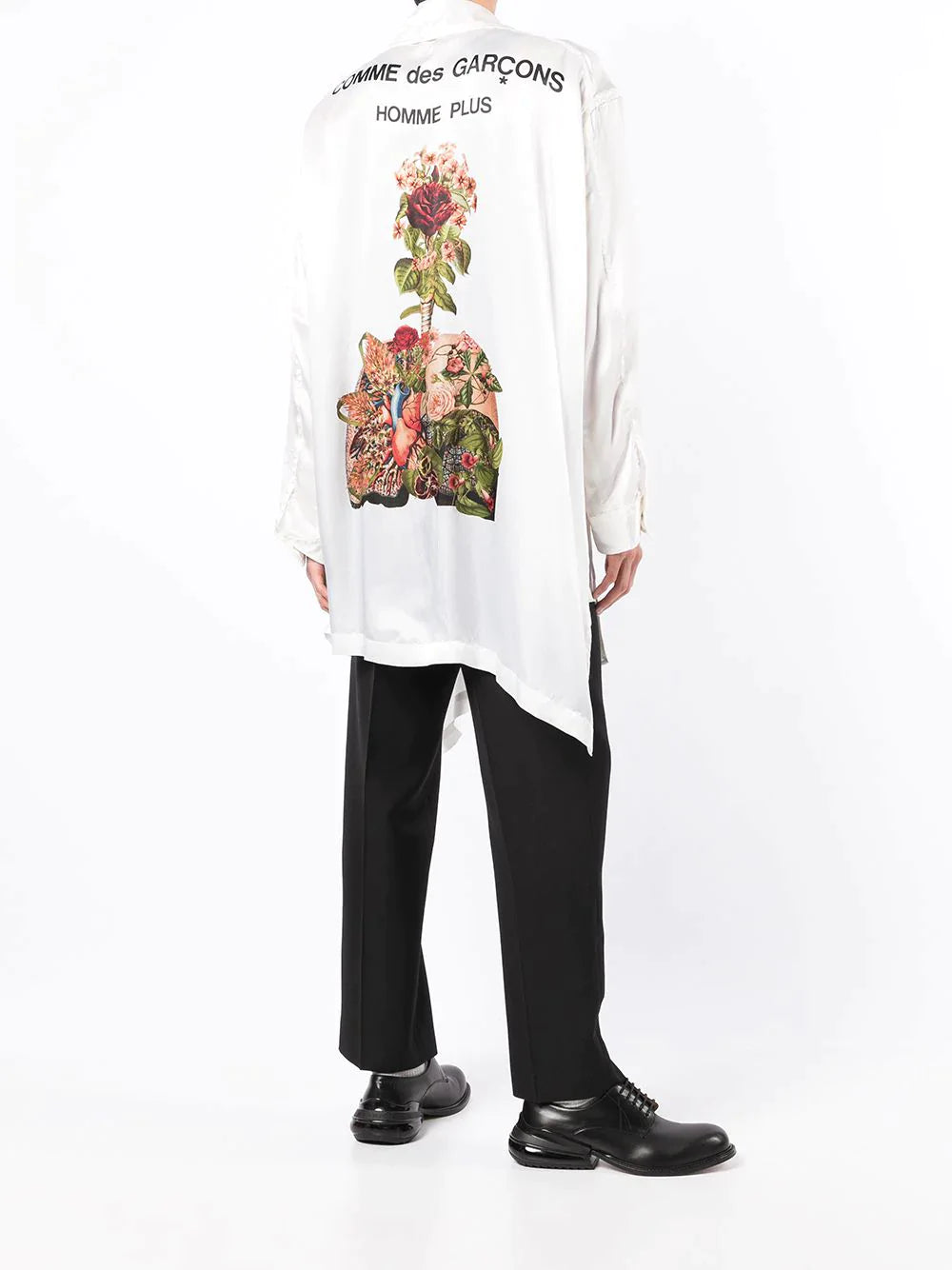 Comme des Garc??ons Homme Plus Floral Print Asymmetric T-shirt White 3