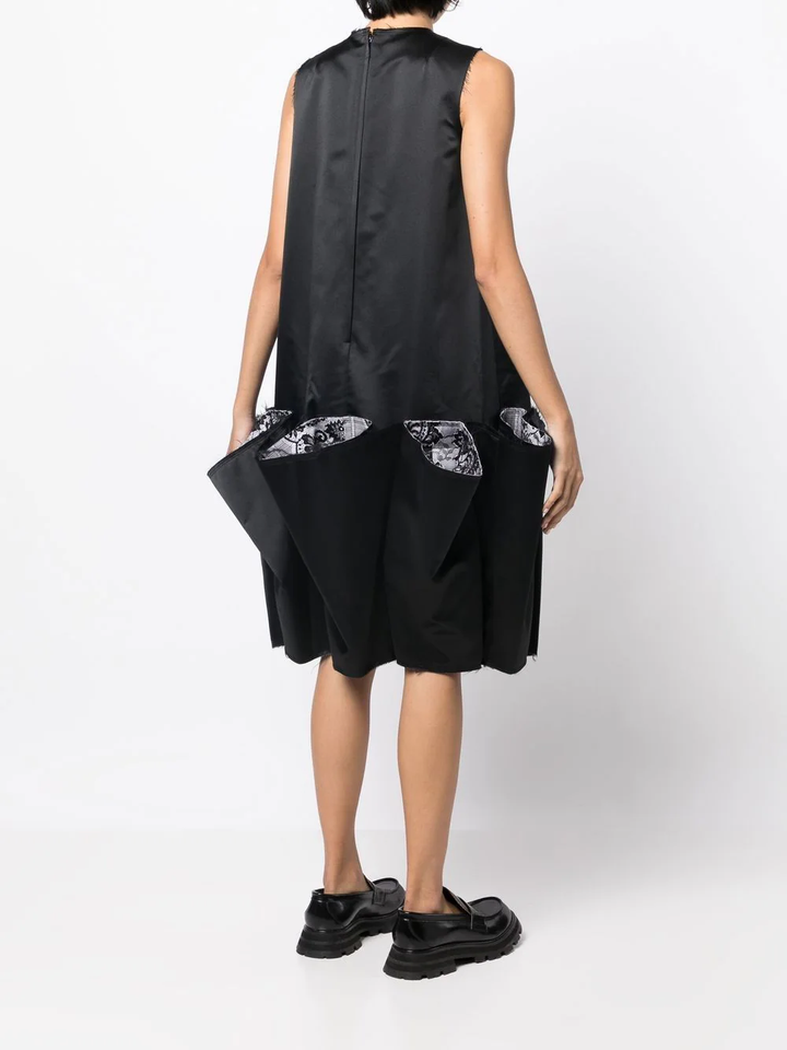 Comme des Garcons Poly Satin Kint Dress Black 3