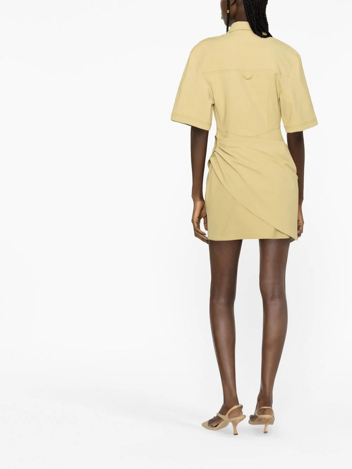 JACQUEMUS La Robe Camisa Beige 2