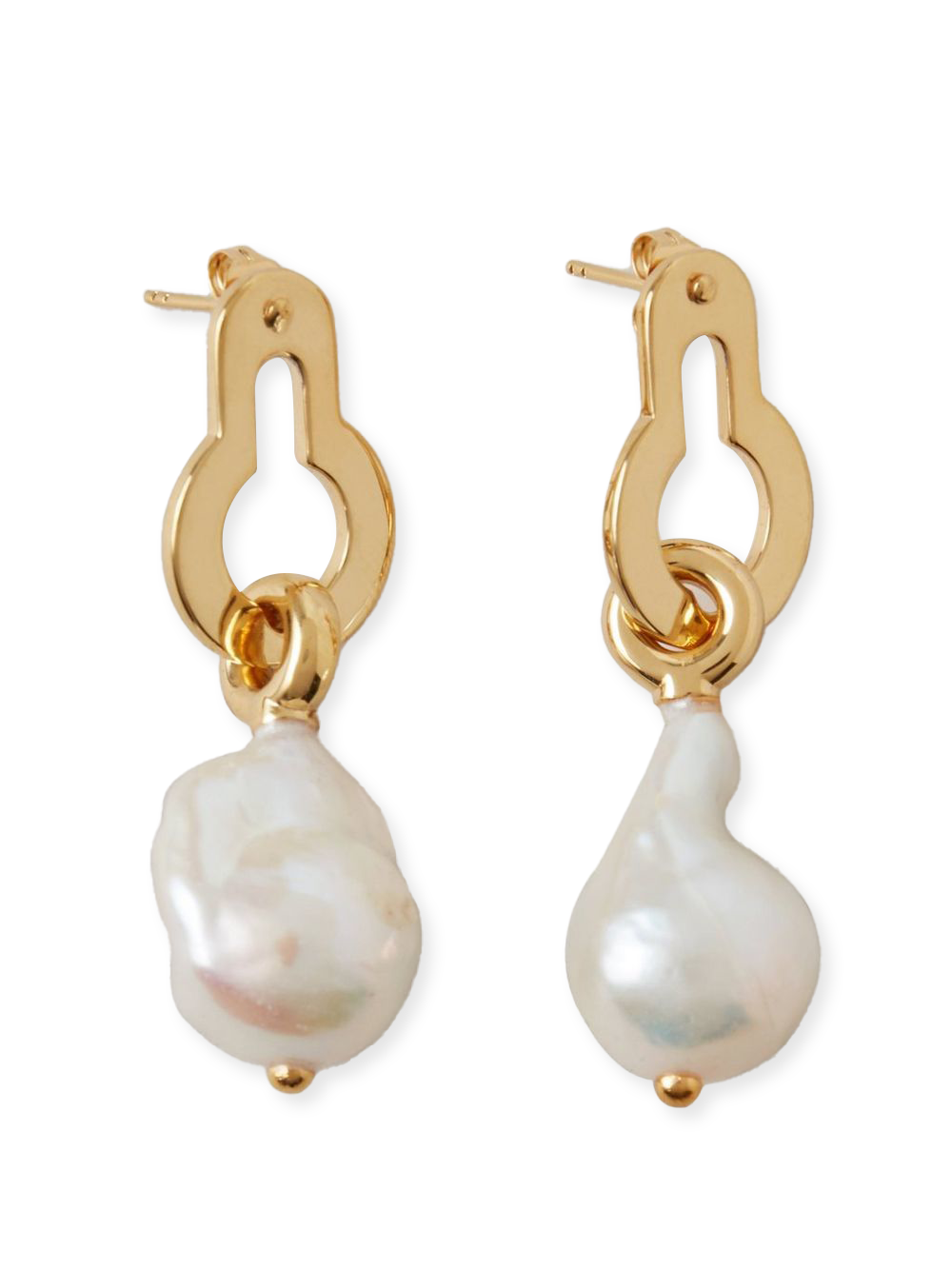 Mulberry Amberley Baroque Pearl Earring Gold 1