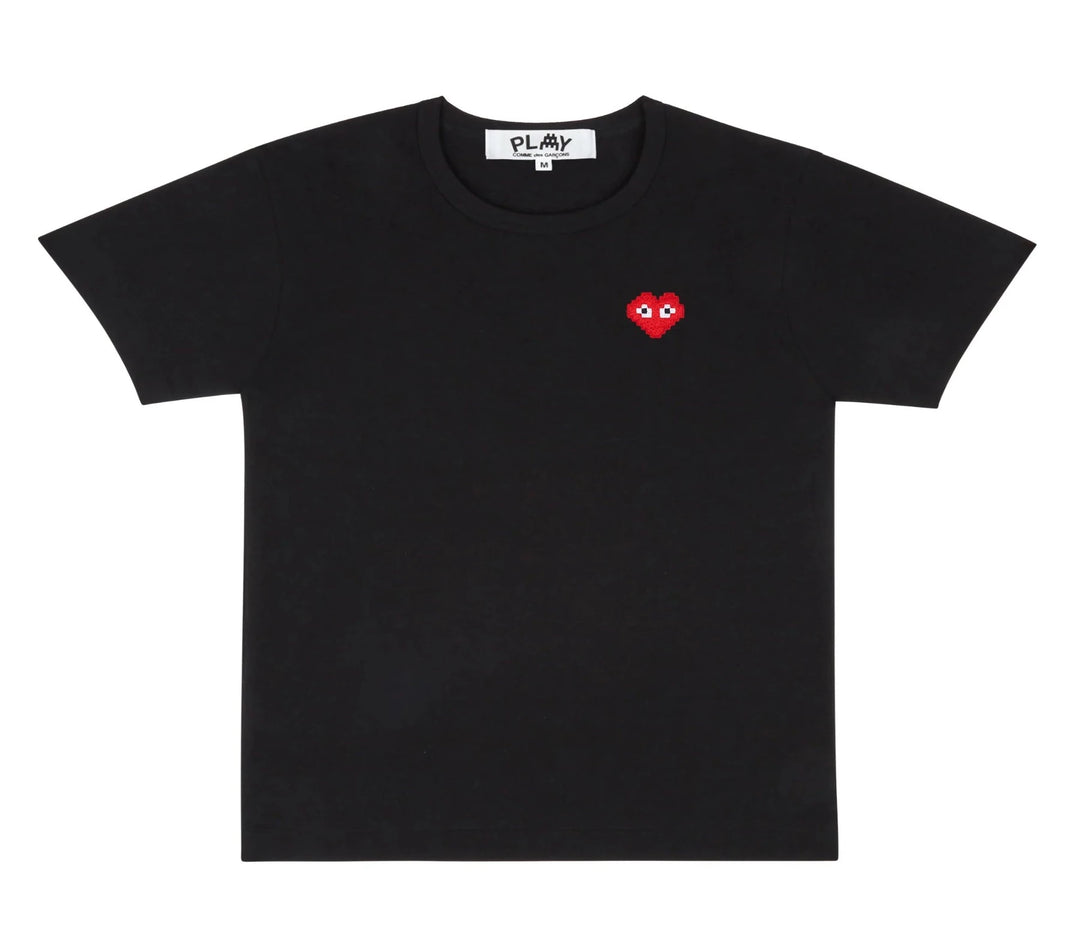 PLAYCommedesGarconsPixelRedHeartTeeWomenBlack1