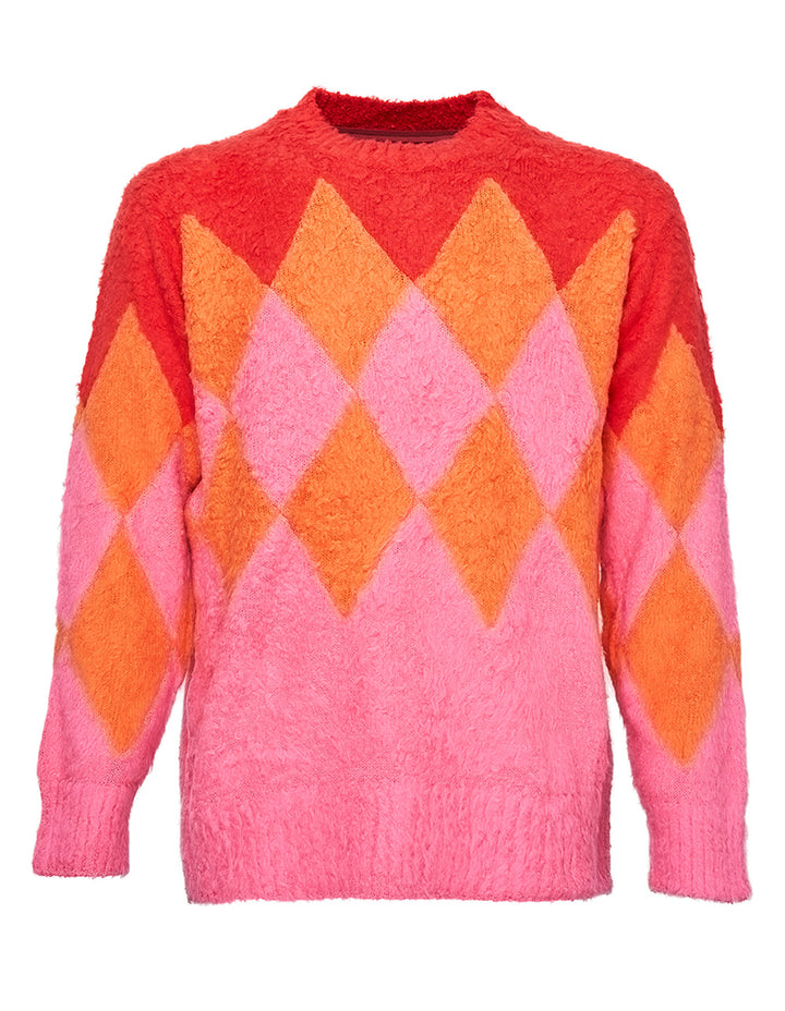 Sacai Argyle Knit Pullover Red 1
