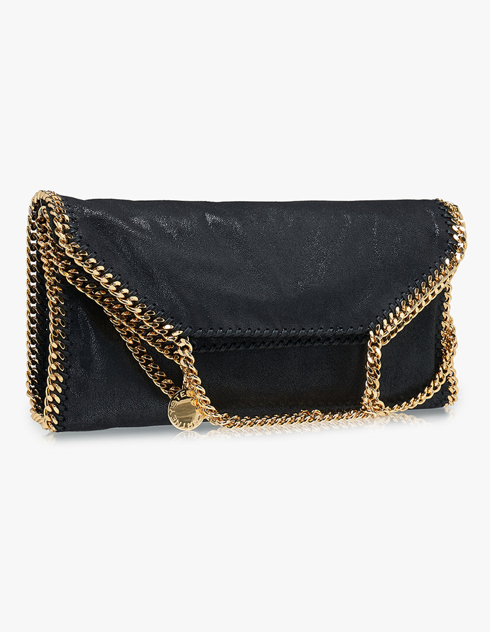 Stella McCartney 3 Chain Eco Shaggy Deer With Gold Chain Tote Bag Black 3