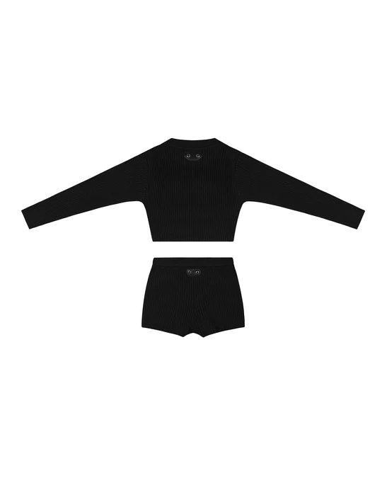 TEAM-WANG-Design-Balloon-Top-And-Shorts-Set-Black-2