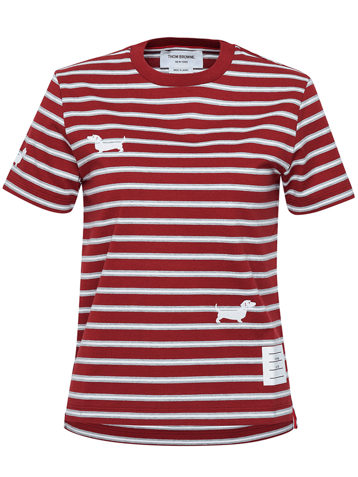 Thom-Browne-Embroidered-Hector-Icons-Rep-Stripe-Tee-Red-1