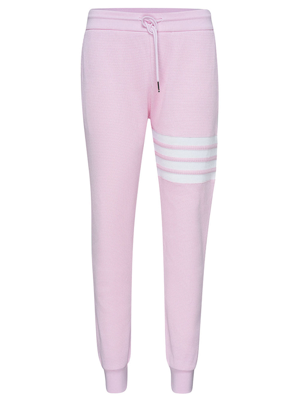 Thom-Browne-Sweatpants-In-Waffle-With-4-Bar-Pink-1