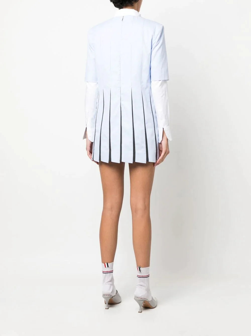 Thom-Browne-Thigh-Length-Trompe-Loeil-Pleated-Dress-Light-Blue-2