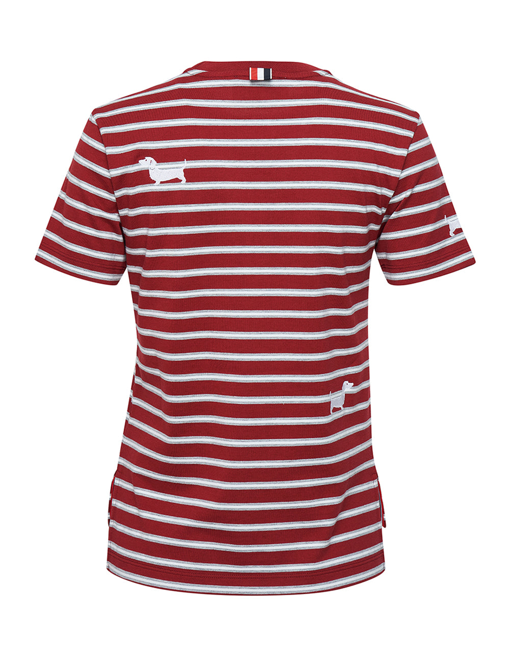 Thom Browne Embroidered Hector Icons Rep Stripe Tee Red 2