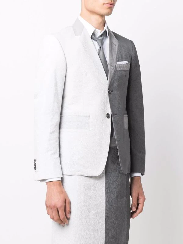 Thom Browne Funmix Seersucker Classic Sport Coat Fit Light Grey 3