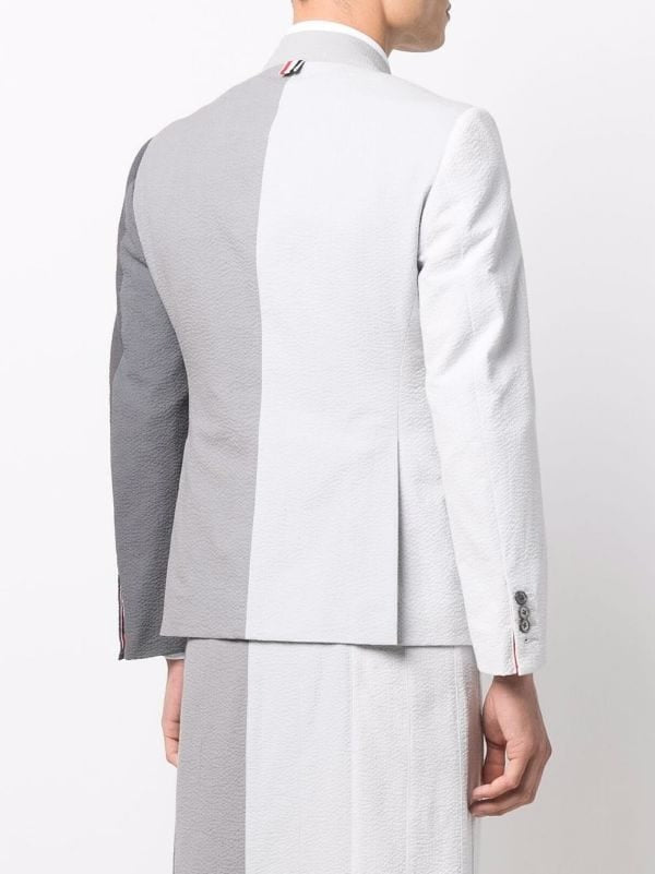 Thom Browne Funmix Seersucker Classic Sport Coat Fit Light Grey 4