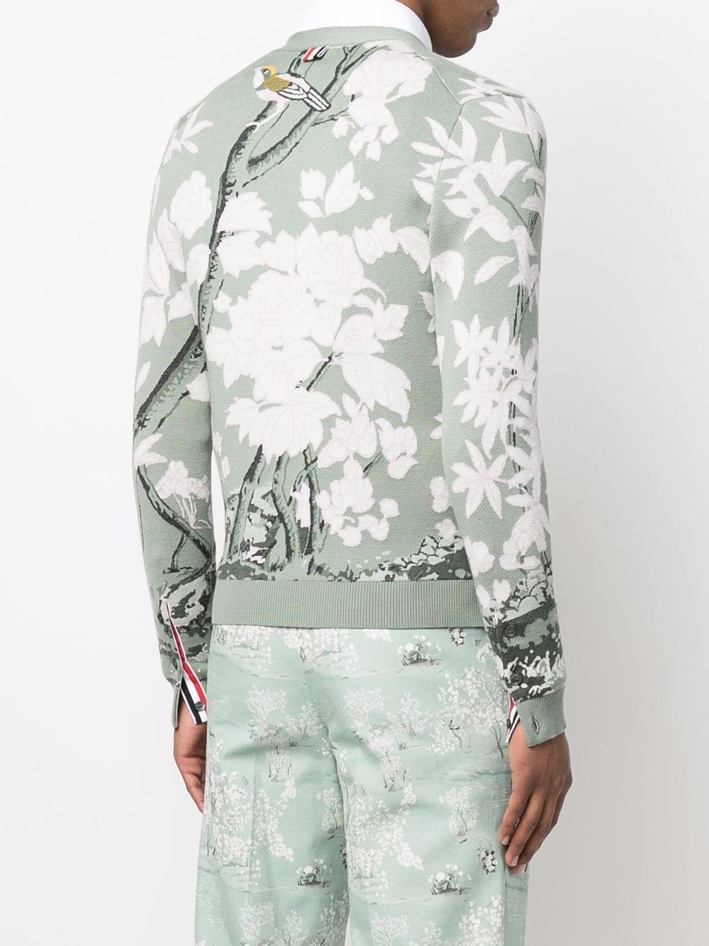 Thom Browne Seasonal Toile Jacquard Cardigan Green 3