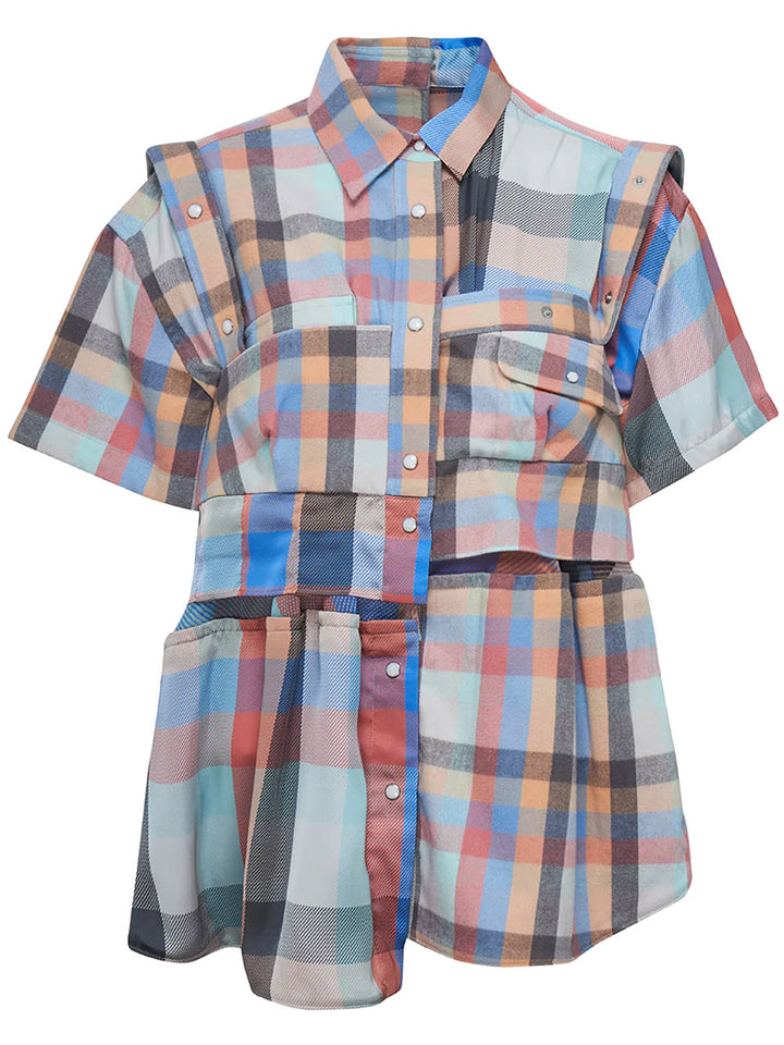 sacai Asymmetrical Plaid Shirt Multi 1