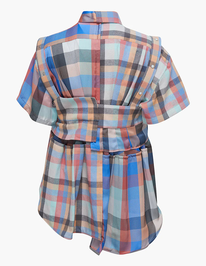 sacai Asymmetrical Plaid Shirt Multi 2