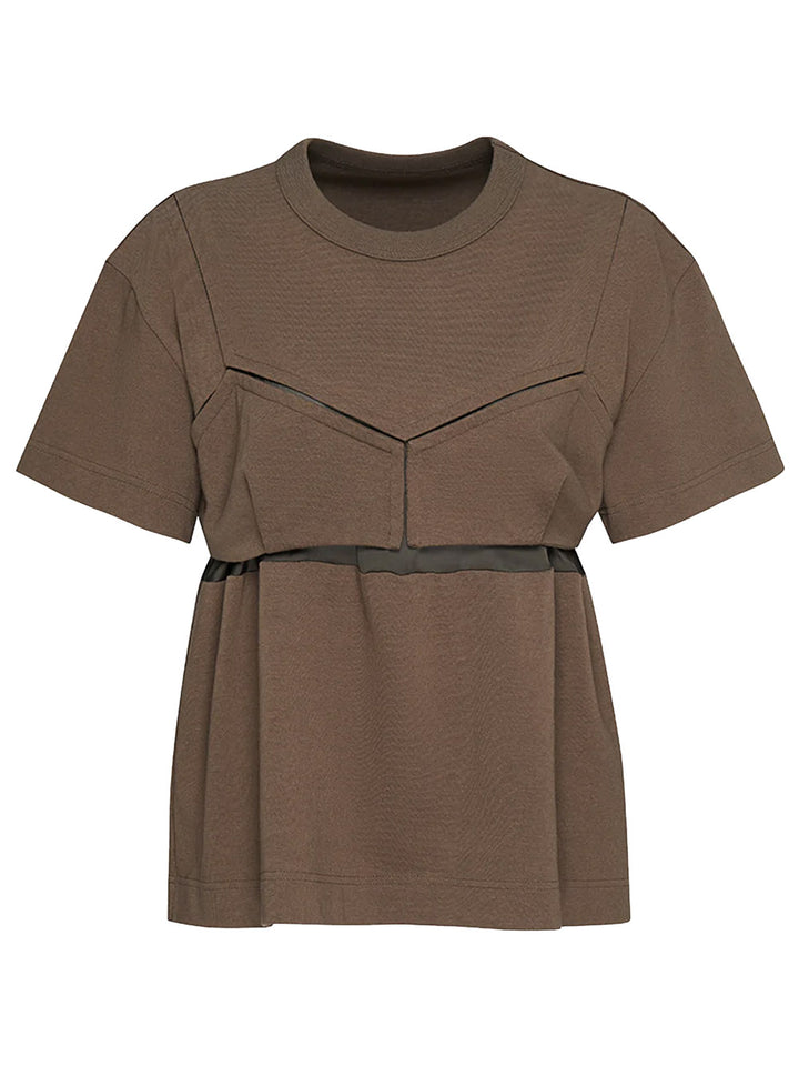 sacai Cotton Jersey T-Shirt Khaki 1