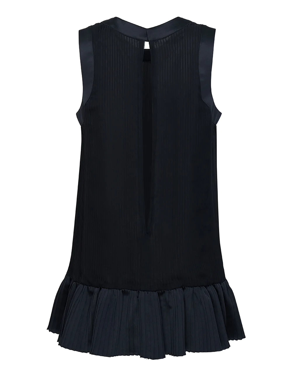 sacai Flare Hem Chiffon Sleeveless Top Black 2