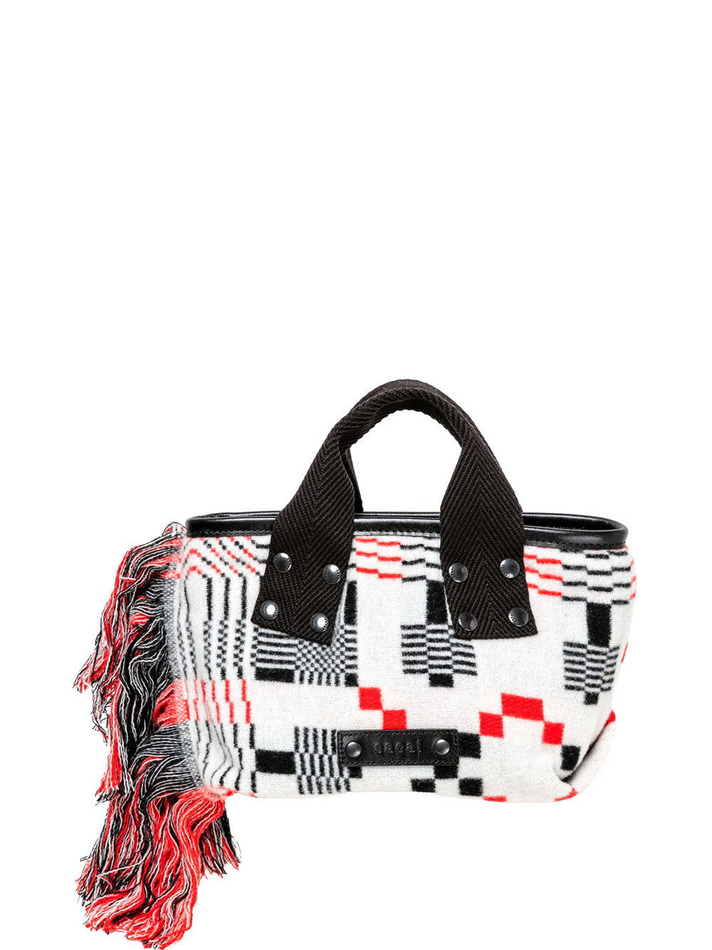 sacai Geometric Jacquard Tote S Off-white 1